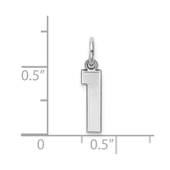 14k White Gold, Jersey Collection, Small Number 1 Pendant - Picture 4 of 5